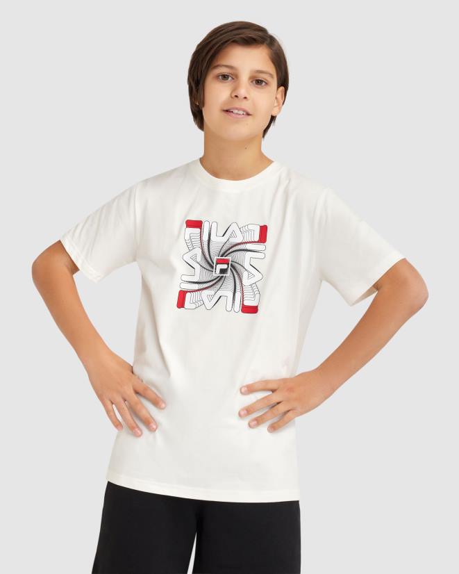 לבן FILA ריאן טי פילה של ילד לבן 68LF3078