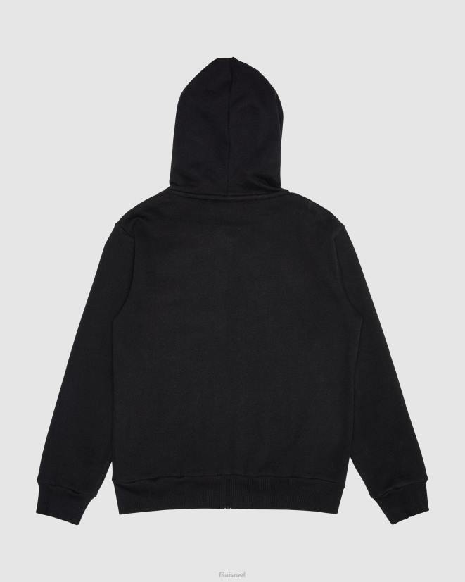 שָׁחוֹר FILA קפוצ'ון רוכסן לילדים קלאסי פילה שחור 68LF3101