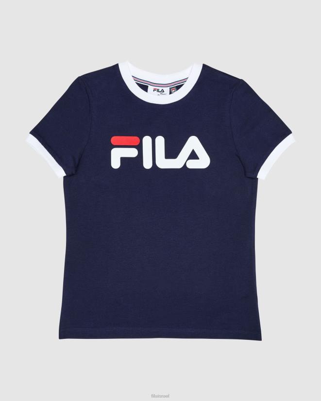 חיל הים החדש FILA טי צלצול קלאסי לילדה פילה ניו נייבי 68LF3134