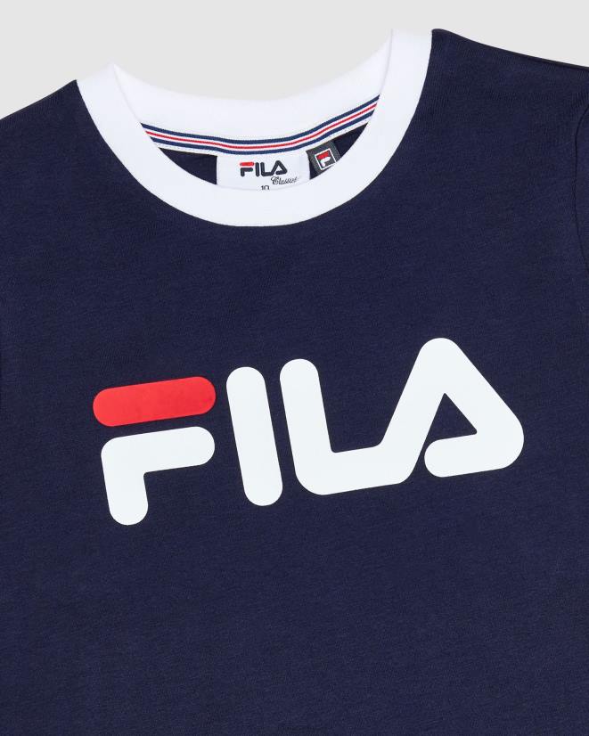 חיל הים החדש FILA טי צלצול קלאסי לילדה פילה ניו נייבי 68LF3134