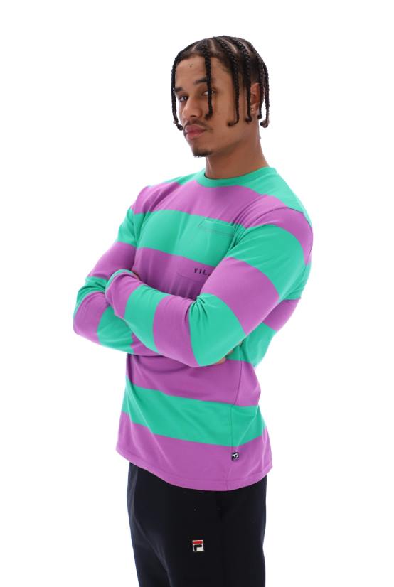 FILA טי כיס עם שרוולים ארוכים בפס אוברסייז לשני המינים פילה מורלי 68LF3319