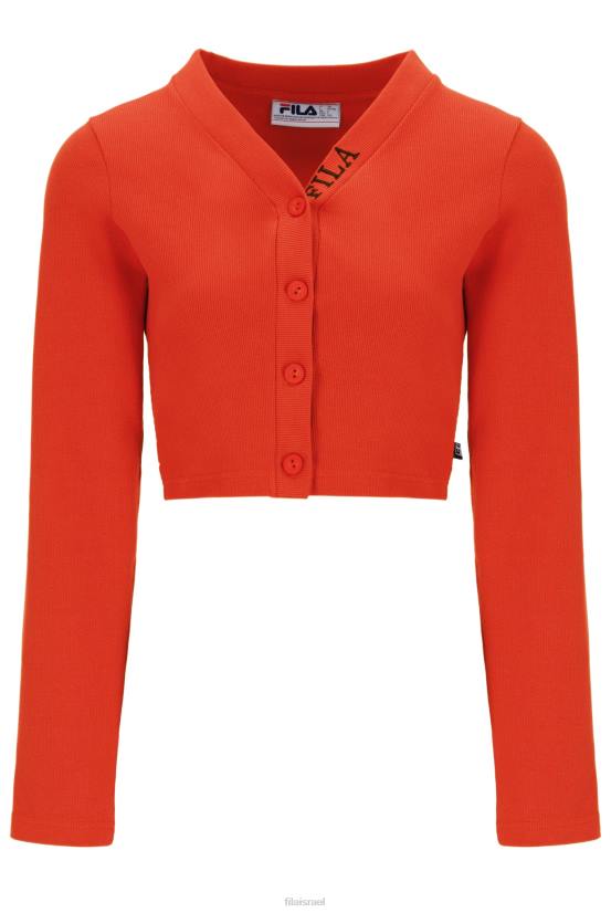 FILA פילה זארה קרדיגן אופנה צלעות עבות לנשים 68LF3399