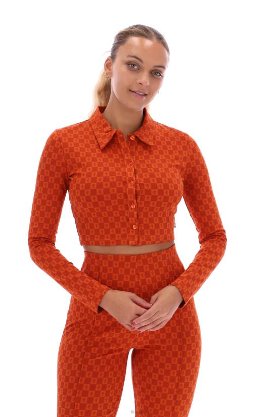 FILA חולצת פולו קצוצה שחר פילה 68LF3414