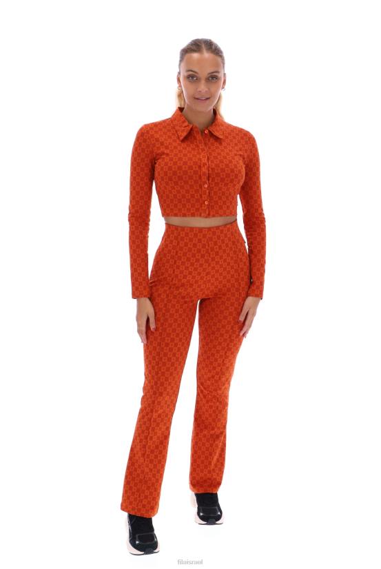 FILA חולצת פולו קצוצה שחר פילה 68LF3414