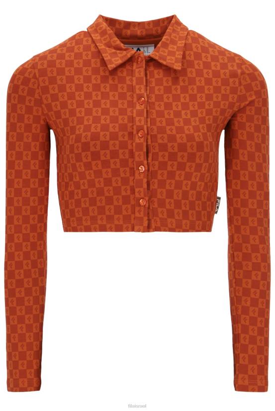 FILA חולצת פולו קצוצה שחר פילה 68LF3414