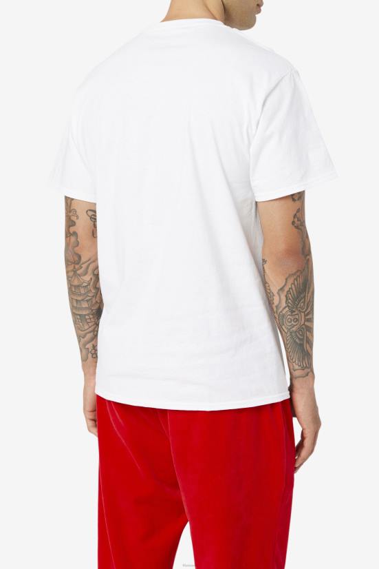 לבן/כהה/אדום FILA חולצת כושר מקורית לבנה/כהה/אדום פילה 68LF348