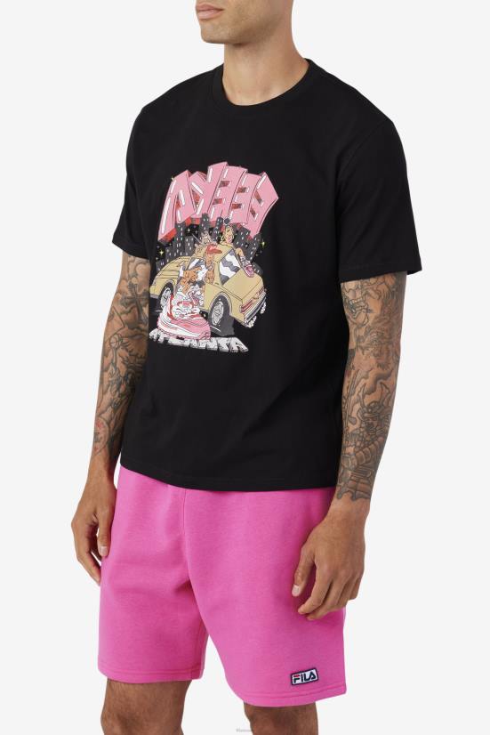 שָׁחוֹר FILA טי פולק שחור פילה 68LF358