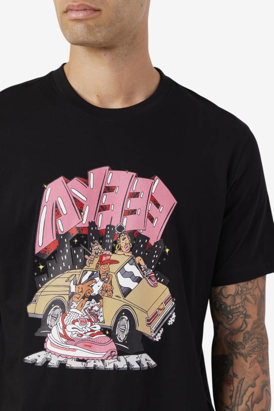 שָׁחוֹר FILA טי פולק שחור פילה 68LF358