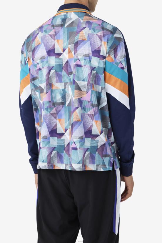 נייבי/כחול/קלמנטינה/לבן FILA קיי שוער חולצת פילה נייבי/כחול/קלמנטינה/לבן 68LF404