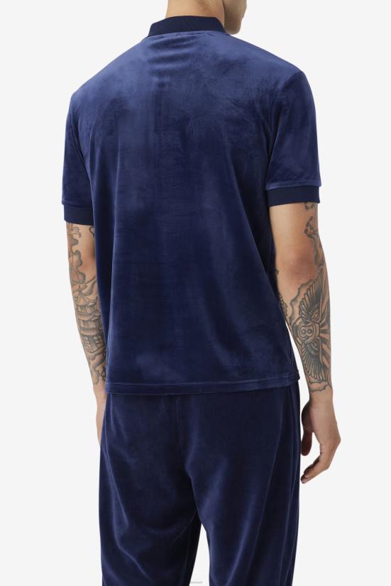 להגיש חיל הים FILA פילה פיל א נייבי דבון קטיפה פולו 68LF412