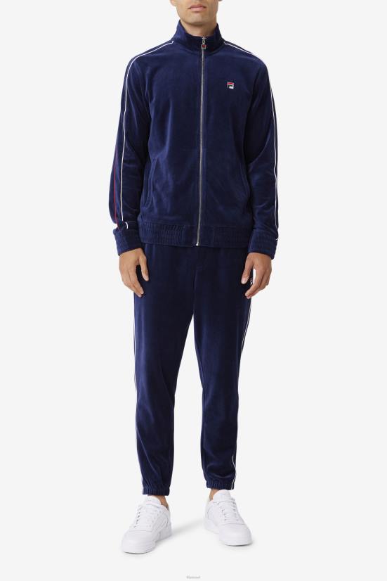 חיל הים/לבן/אדום FILA מכנסי פילה דברל בצבע נייבי/לבן/אדום מקטיפה 68LF573