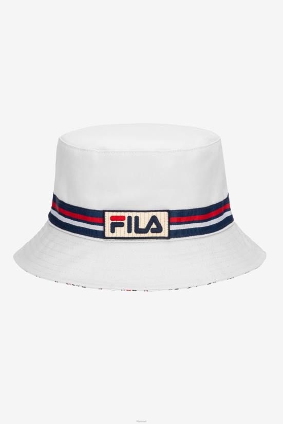 לבן FILA כובע דלי הפיך לבן פילה 68LF989