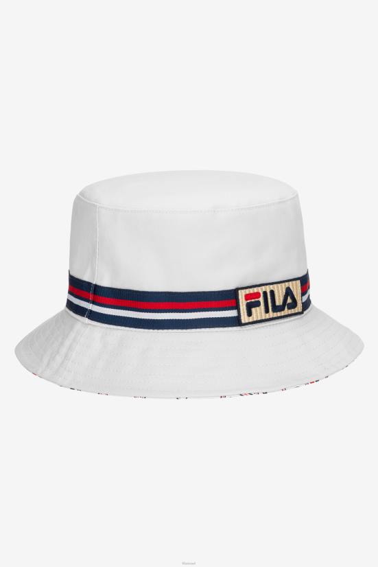 לבן FILA כובע דלי הפיך לבן פילה 68LF989