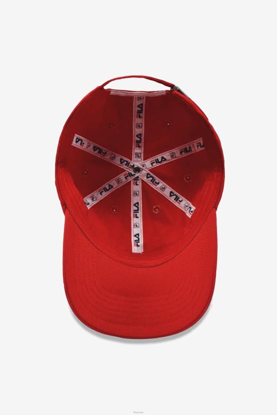 אָדוֹם FILA כובע בייסבול עם לוגו רקום פילה אדום 68LF999