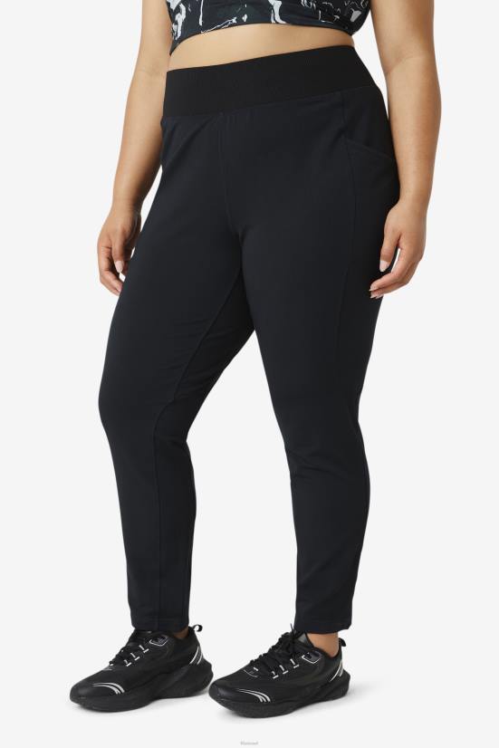 שָׁחוֹר FILA Fi-Lux שחור מכנס רגליים דק פילה 68LF1998