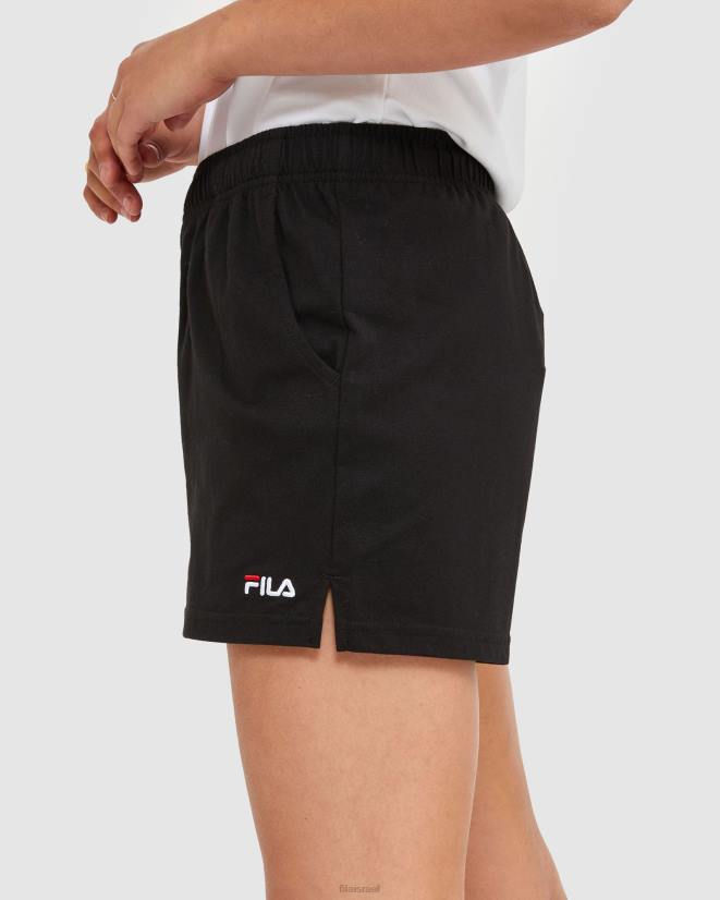 שָׁחוֹר FILA מכנסי ג'רסי קצרים נשים קלאסיים Fila 68LF2871