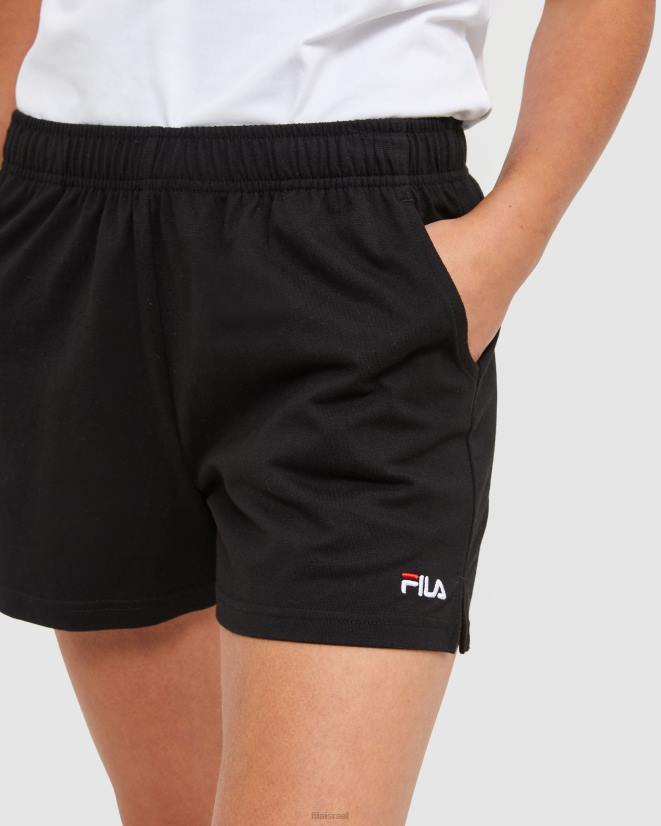 שָׁחוֹר FILA מכנסי ג'רסי קצרים נשים קלאסיים Fila 68LF2871
