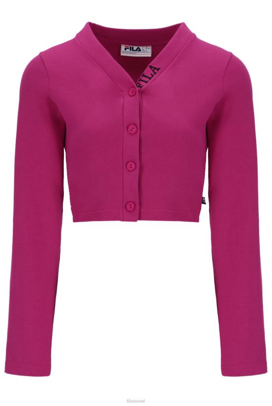 FILA קרדיגן צלעות עבה לנשים Fila Zara 68LF3400