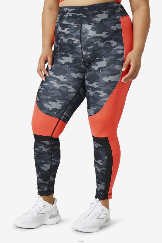 קאמו כהה/אלמוגים לוהטים/שחור FILA Forza color blocked legging fila dark camo/hot coral/שחור 68LF2000