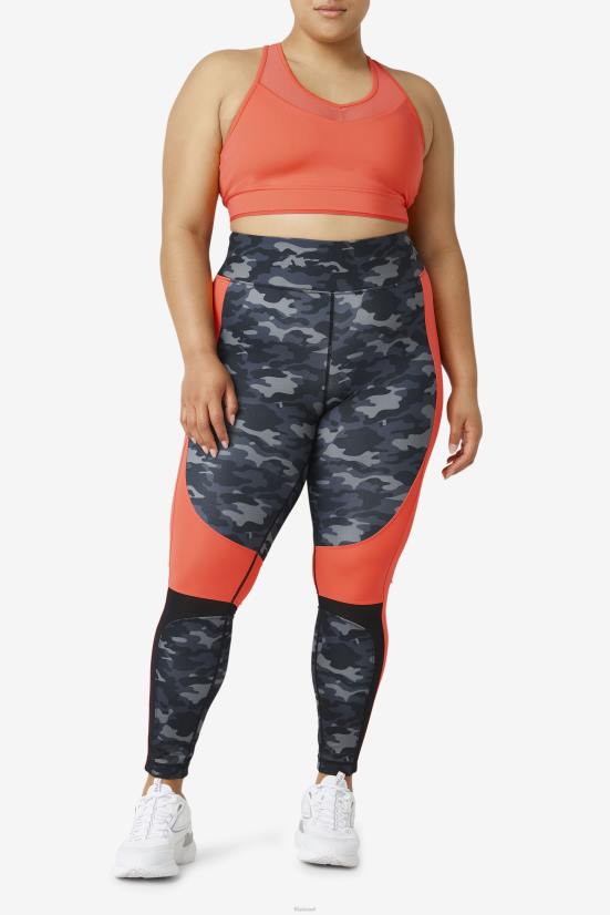 קאמו כהה/אלמוגים לוהטים/שחור FILA Forza color blocked legging fila dark camo/hot coral/שחור 68LF2000
