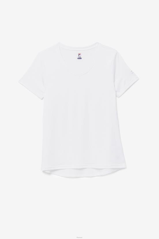 לבן FILA פילה לבנה עם צווארון V משיי 68LF2027