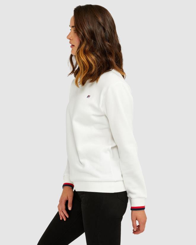 בית מקלט לבן FILA White Asylum Unisex Badge Crew Fila 68LF2640