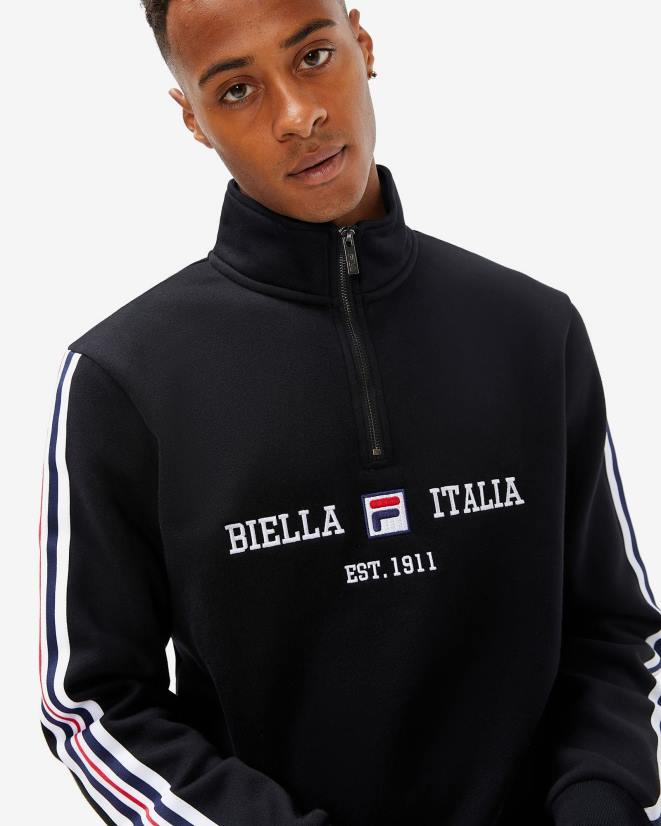 שָׁחוֹר FILA aemero qtr zip fila לגברים שחור 68LF2594