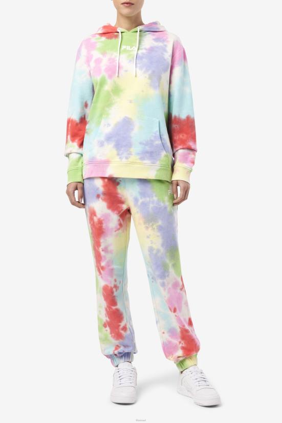 ירוק/לבן/צפת/אדום FILA aerolynn tie dye hoodie fila ירוק/לבן/פרווינקל/אדום 68LF1532