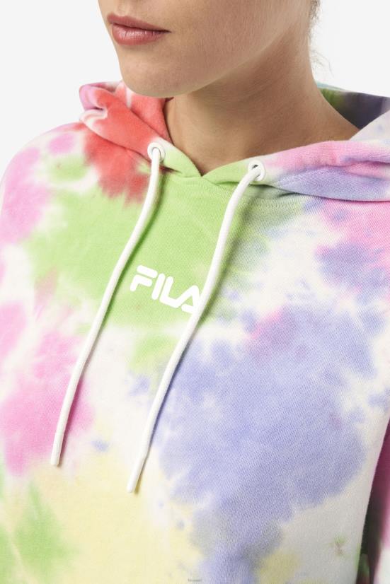 ירוק/לבן/צפת/אדום FILA aerolynn tie dye hoodie fila ירוק/לבן/פרווינקל/אדום 68LF1532
