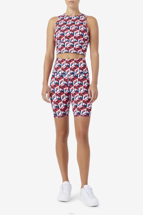 אדום/כהה/לבן FILA אופני ainhoa ​​קצרים של fila אדום/ נייבי/לבן 68LF1564