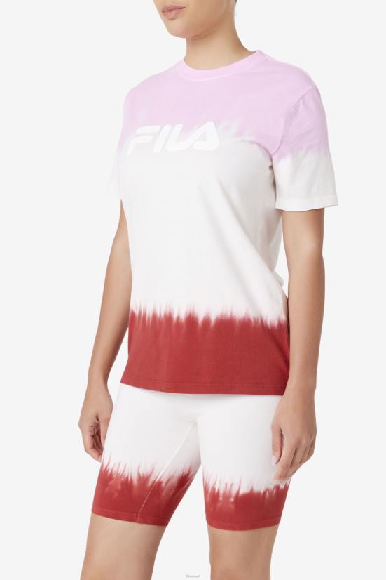 פירואט/לבן/אדום אדמה FILA חולצת טי פילה alivia tie dye pirouette/לבן/אדום אדום 68LF1407