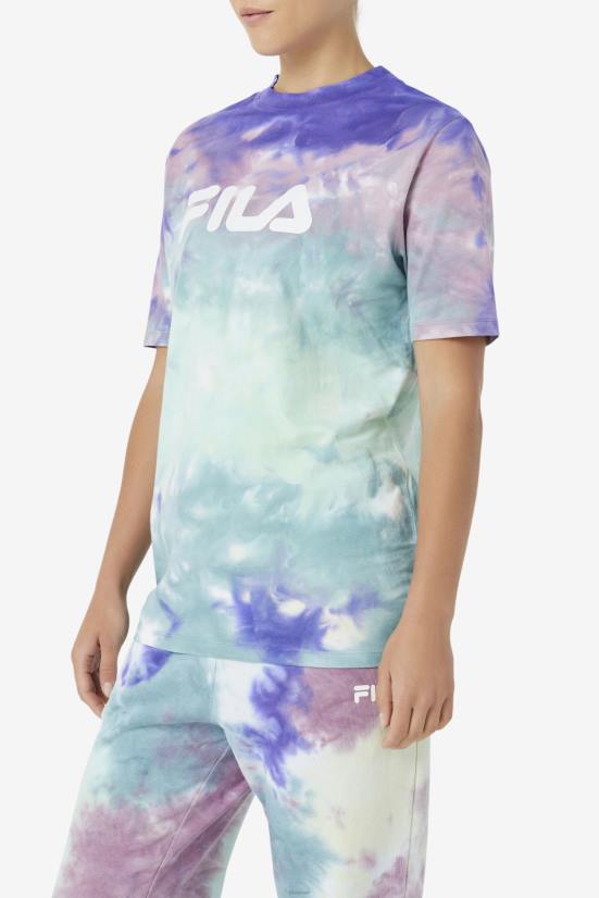 צבע עניבה כחול ארובה FILA alivia tie dye tee fila aruba blue tie dye 68LF1400