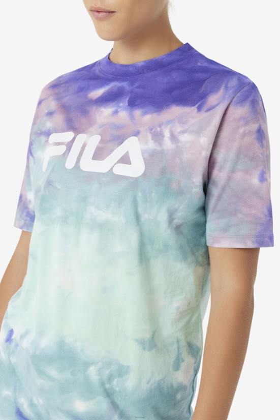 צבע עניבה כחול ארובה FILA alivia tie dye tee fila aruba blue tie dye 68LF1400