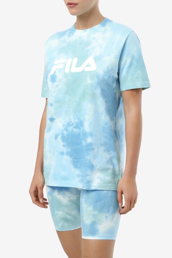 לבן/שפלש/כל/לאטיגו ביי FILA alivia tie dye tee white/splish/all/latigo bay fila 68LF1403