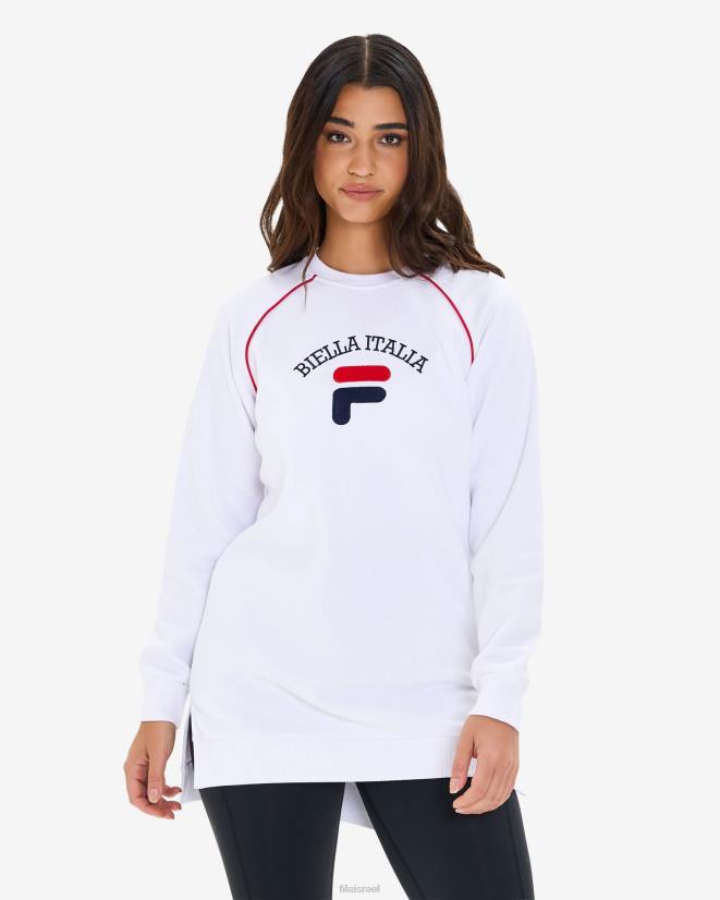 לבן FILA טוניקת amara crew לנשים של fila לבנה 68LF2959