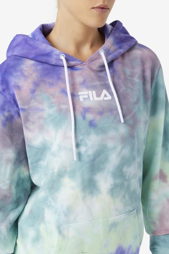 צבע עניבה כחול ארובה FILA aruba blue tie dye fila aerolynn tie dye hoodie 68LF1527