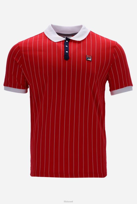 FILA bb1 אופנת פולו פילה פסים וינטג' קלאסית 68LF3336