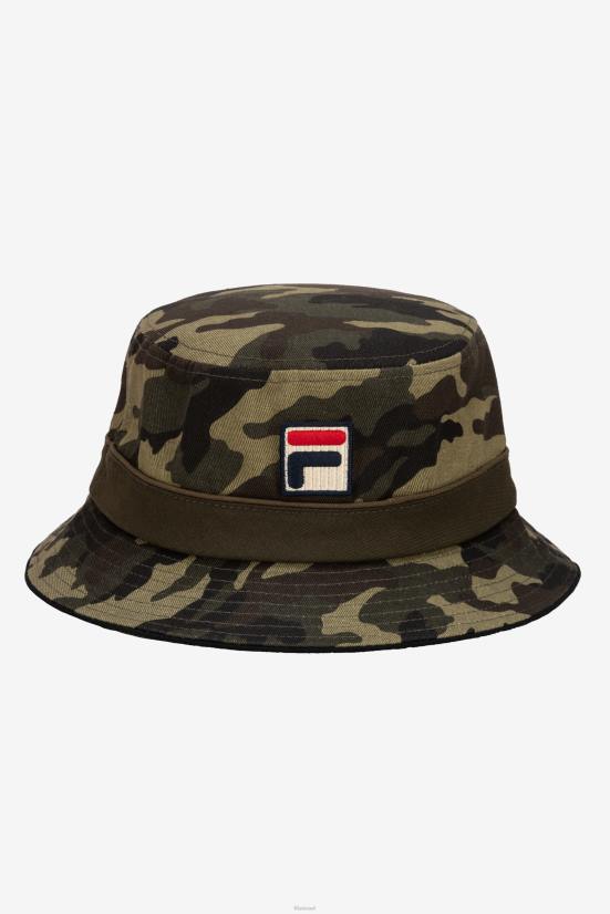קאמו ירוק צבאי FILA כובע דלי camo camo ירוק צבאי פילה 68LF978