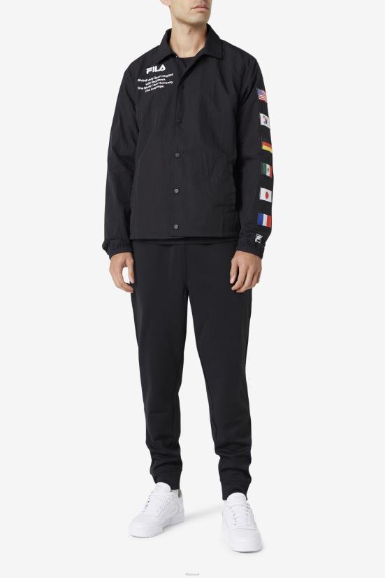 לבן שחור FILA מעיל caquga fila שחור/לבן 68LF878