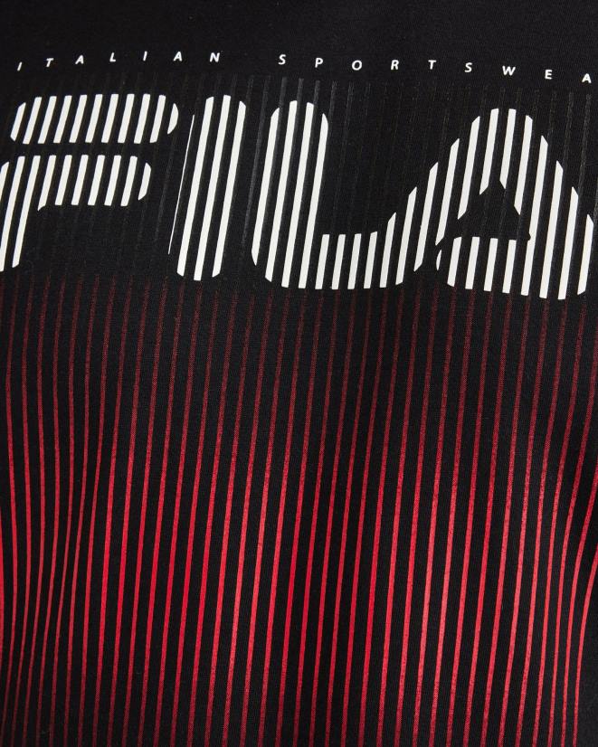 שָׁחוֹר FILA חולצה שחורה של cedrick לגברים 68LF2325