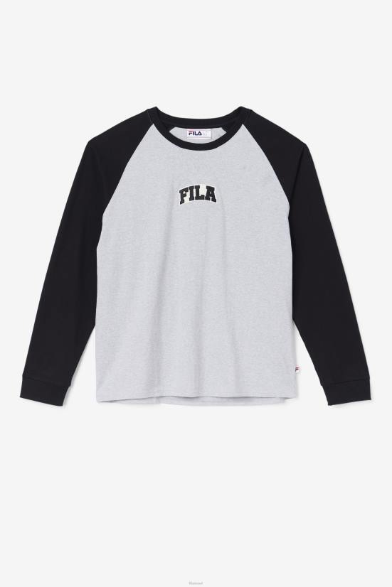 חוואר אפור בהיר/שחור FILA chet raglan tee fila אפור בהיר חוואר/שחור 68LF308