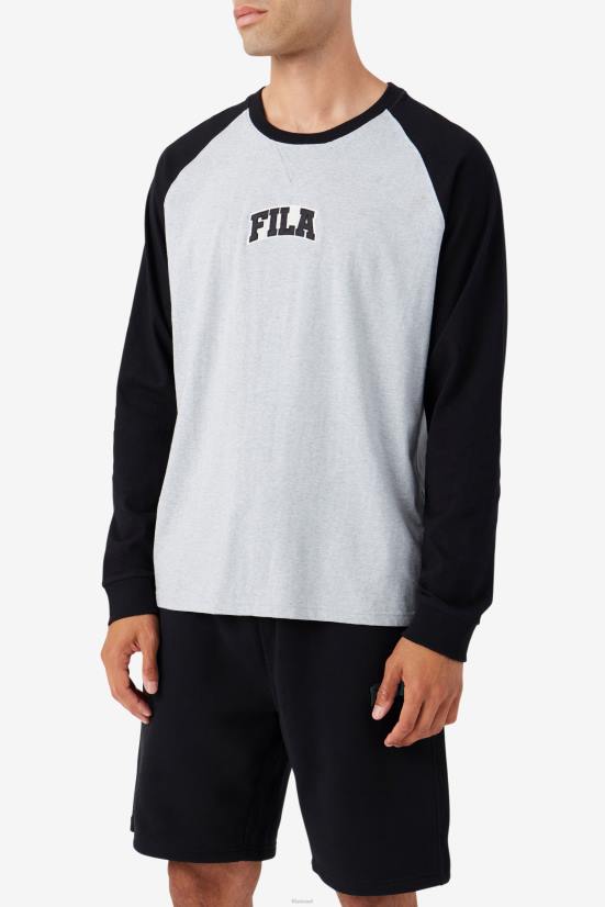 חוואר אפור בהיר/שחור FILA chet raglan tee fila אפור בהיר חוואר/שחור 68LF308