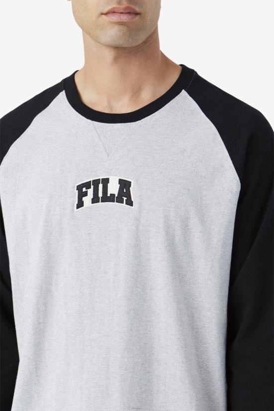 חוואר אפור בהיר/שחור FILA chet raglan tee fila אפור בהיר חוואר/שחור 68LF308