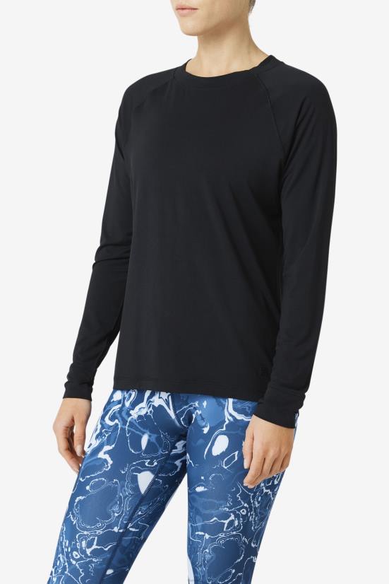 שָׁחוֹר FILA גב רשת fi-lux שרוול ארוך צוות fila שחור 68LF1868