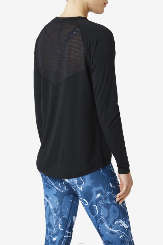 שָׁחוֹר FILA גב רשת fi-lux שרוול ארוך צוות fila שחור 68LF1868