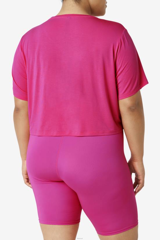 ורוד בהיר FILA fi-lux hi-low crop top fila ורוד עז 68LF1916