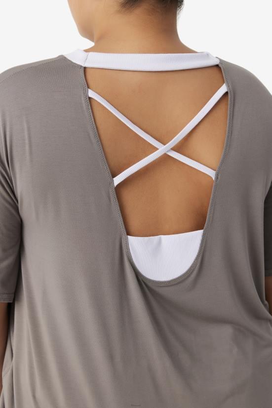 כחול גרגויל/לבנדר FILA שרוול קצר fi-lux top fila gargoyle/לבנדר כחול 68LF1922