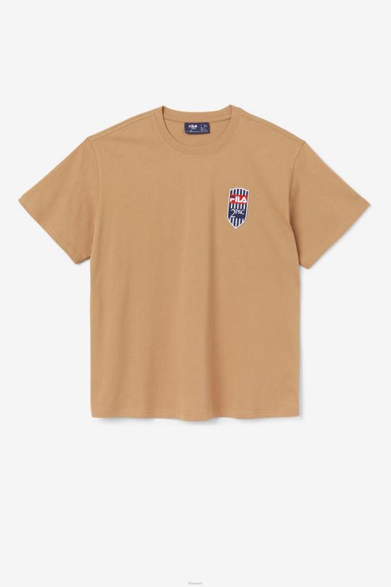 חום טבק FILA fila 2pac patch tee חום טבק 68LF217