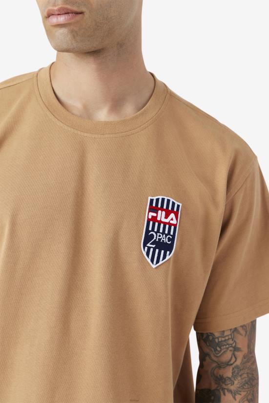 חום טבק FILA fila 2pac patch tee חום טבק 68LF217