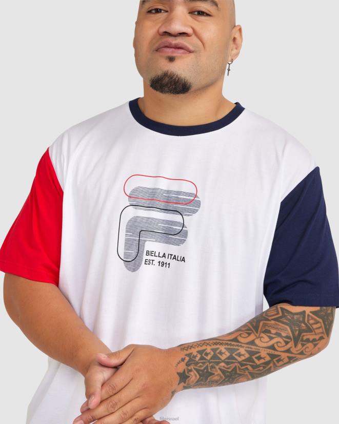 לבן FILA טי fila גברים פלוס לנוקס לבן 68LF2365